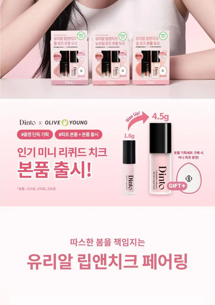 [리퀴드치크 본품증정] 딘토 블러글로이 립틴트 36종 (단품/기획) 상세페이지 2